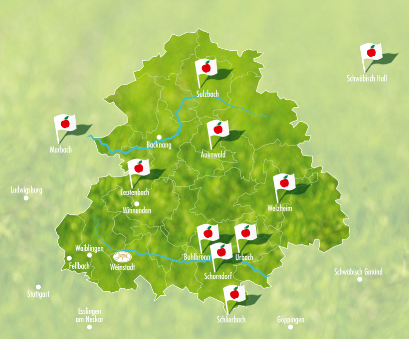 Obstannahmestellen im Remstal für Jope Direktsäfte